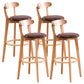 Contemporary Beech Low Back Home Stool Matte Finish Upholstered Bar Stools Brown Natural 4 Piece Set Clearhalo 'Bar Furniture' 'Bar Stools' 'bar_stools' 'furn' 'furn_bar_stools' 'Furniture' 'furniture_bar_stools' 'Kitchen & Dining Furniture' 4984763