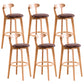 Contemporary Beech Low Back Home Stool Matte Finish Upholstered Bar Stools Brown Natural 6 Piece Set Clearhalo 'Bar Furniture' 'Bar Stools' 'bar_stools' 'furn' 'furn_bar_stools' 'Furniture' 'furniture_bar_stools' 'Kitchen & Dining Furniture' 4984765