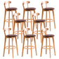 Contemporary Beech Low Back Home Stool Matte Finish Upholstered Bar Stools Brown Natural 8 Piece Set Clearhalo 'Bar Furniture' 'Bar Stools' 'bar_stools' 'furn' 'furn_bar_stools' 'Furniture' 'furniture_bar_stools' 'Kitchen & Dining Furniture' 4984767