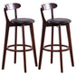 Contemporary Beech Low Back Home Stool Matte Finish Upholstered Bar Stools Black Brown 2 Piece Set Clearhalo 'Bar Furniture' 'Bar Stools' 'bar_stools' 'furn' 'furn_bar_stools' 'Furniture' 'furniture_bar_stools' 'Kitchen & Dining Furniture' 4984768