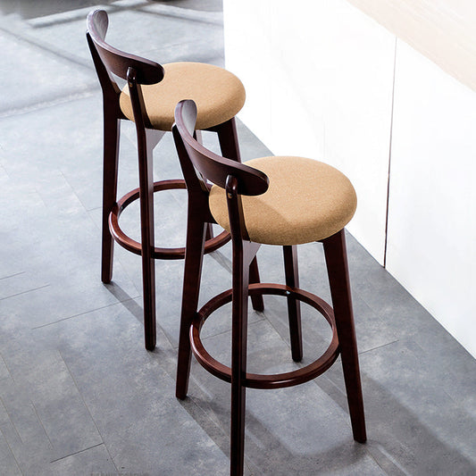 Contemporary Beech Low Back Home Stool Matte Finish Upholstered Bar Stools Clearhalo 'Bar Furniture' 'Bar Stools' 'bar_stools' 'furn' 'furn_bar_stools' 'Furniture' 'furniture_bar_stools' 'Kitchen & Dining Furniture' 4984770