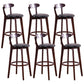 Contemporary Beech Low Back Home Stool Matte Finish Upholstered Bar Stools Black Brown 6 Piece Set Clearhalo 'Bar Furniture' 'Bar Stools' 'bar_stools' 'furn' 'furn_bar_stools' 'Furniture' 'furniture_bar_stools' 'Kitchen & Dining Furniture' 4984772