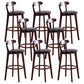 Contemporary Beech Low Back Home Stool Matte Finish Upholstered Bar Stools Black Brown 8 Piece Set Clearhalo 'Bar Furniture' 'Bar Stools' 'bar_stools' 'furn' 'furn_bar_stools' 'Furniture' 'furniture_bar_stools' 'Kitchen & Dining Furniture' 4984774
