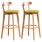 Contemporary Beech Low Back Home Stool Matte Finish Upholstered Bar Stools Green Natural 2 Piece Set Clearhalo 'Bar Furniture' 'Bar Stools' 'bar_stools' 'furn' 'furn_bar_stools' 'Furniture' 'furniture_bar_stools' 'Kitchen & Dining Furniture' 4984775