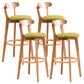 Contemporary Beech Low Back Home Stool Matte Finish Upholstered Bar Stools Green Natural 4 Piece Set Clearhalo 'Bar Furniture' 'Bar Stools' 'bar_stools' 'furn' 'furn_bar_stools' 'Furniture' 'furniture_bar_stools' 'Kitchen & Dining Furniture' 4984776