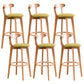 Contemporary Beech Low Back Home Stool Matte Finish Upholstered Bar Stools Green Natural 6 Piece Set Clearhalo 'Bar Furniture' 'Bar Stools' 'bar_stools' 'furn' 'furn_bar_stools' 'Furniture' 'furniture_bar_stools' 'Kitchen & Dining Furniture' 4984777