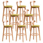 Contemporary Beech Low Back Home Stool Matte Finish Upholstered Bar Stools Green Natural 8 Piece Set Clearhalo 'Bar Furniture' 'Bar Stools' 'bar_stools' 'furn' 'furn_bar_stools' 'Furniture' 'furniture_bar_stools' 'Kitchen & Dining Furniture' 4984778
