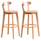Contemporary Beech Low Back Home Stool Matte Finish Upholstered Bar Stools Wood Natural 2 Piece Set Clearhalo 'Bar Furniture' 'Bar Stools' 'bar_stools' 'furn' 'furn_bar_stools' 'Furniture' 'furniture_bar_stools' 'Kitchen & Dining Furniture' 4984779