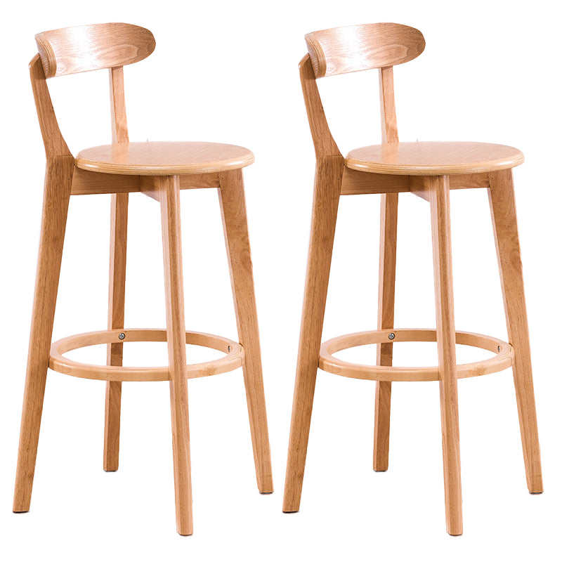 Contemporary Beech Low Back Home Stool Matte Finish Upholstered Bar Stools Wood Natural 2 Piece Set Clearhalo 'Bar Furniture' 'Bar Stools' 'bar_stools' 'furn' 'furn_bar_stools' 'Furniture' 'furniture_bar_stools' 'Kitchen & Dining Furniture' 4984779