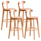 Contemporary Beech Low Back Home Stool Matte Finish Upholstered Bar Stools Wood Natural 4 Piece Set Clearhalo 'Bar Furniture' 'Bar Stools' 'bar_stools' 'furn' 'furn_bar_stools' 'Furniture' 'furniture_bar_stools' 'Kitchen & Dining Furniture' 4984780