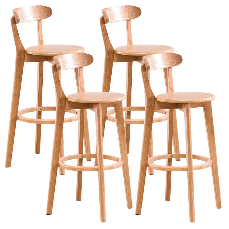 Contemporary Beech Low Back Home Stool Matte Finish Upholstered Bar Stools Wood Natural 4 Piece Set Clearhalo 'Bar Furniture' 'Bar Stools' 'bar_stools' 'furn' 'furn_bar_stools' 'Furniture' 'furniture_bar_stools' 'Kitchen & Dining Furniture' 4984780