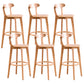 Contemporary Beech Low Back Home Stool Matte Finish Upholstered Bar Stools Wood Natural 6 Piece Set Clearhalo 'Bar Furniture' 'Bar Stools' 'bar_stools' 'furn' 'furn_bar_stools' 'Furniture' 'furniture_bar_stools' 'Kitchen & Dining Furniture' 4984781