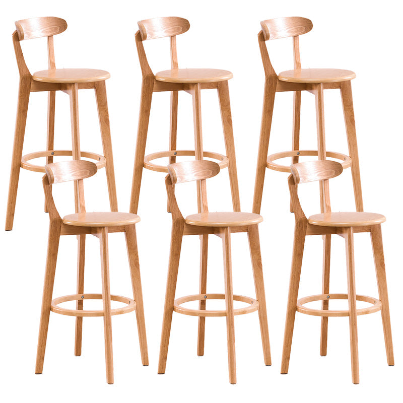 Contemporary Beech Low Back Home Stool Matte Finish Upholstered Bar Stools Wood Natural 6 Piece Set Clearhalo 'Bar Furniture' 'Bar Stools' 'bar_stools' 'furn' 'furn_bar_stools' 'Furniture' 'furniture_bar_stools' 'Kitchen & Dining Furniture' 4984781