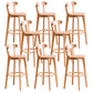 Contemporary Beech Low Back Home Stool Matte Finish Upholstered Bar Stools Wood Natural 8 Piece Set Clearhalo 'Bar Furniture' 'Bar Stools' 'bar_stools' 'furn' 'furn_bar_stools' 'Furniture' 'furniture_bar_stools' 'Kitchen & Dining Furniture' 4984782