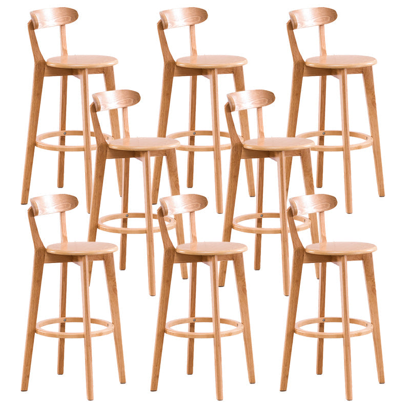 Contemporary Beech Low Back Home Stool Matte Finish Upholstered Bar Stools Wood Natural 8 Piece Set Clearhalo 'Bar Furniture' 'Bar Stools' 'bar_stools' 'furn' 'furn_bar_stools' 'Furniture' 'furniture_bar_stools' 'Kitchen & Dining Furniture' 4984782
