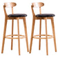 Contemporary Beech Low Back Home Stool Matte Finish Upholstered Bar Stools Black Natural 2 Piece Set Clearhalo 'Bar Furniture' 'Bar Stools' 'bar_stools' 'furn' 'furn_bar_stools' 'Furniture' 'furniture_bar_stools' 'Kitchen & Dining Furniture' 4984783