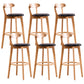 Contemporary Beech Low Back Home Stool Matte Finish Upholstered Bar Stools Black Natural 6 Piece Set Clearhalo 'Bar Furniture' 'Bar Stools' 'bar_stools' 'furn' 'furn_bar_stools' 'Furniture' 'furniture_bar_stools' 'Kitchen & Dining Furniture' 4984785