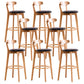 Contemporary Beech Low Back Home Stool Matte Finish Upholstered Bar Stools Black Natural 8 Piece Set Clearhalo 'Bar Furniture' 'Bar Stools' 'bar_stools' 'furn' 'furn_bar_stools' 'Furniture' 'furniture_bar_stools' 'Kitchen & Dining Furniture' 4984786