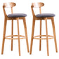 Contemporary Beech Low Back Home Stool Matte Finish Upholstered Bar Stools Grey Natural 2 Piece Set Clearhalo 'Bar Furniture' 'Bar Stools' 'bar_stools' 'furn' 'furn_bar_stools' 'Furniture' 'furniture_bar_stools' 'Kitchen & Dining Furniture' 4984787