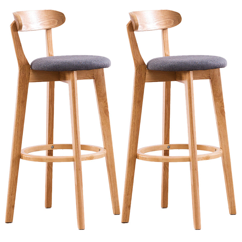 Contemporary Beech Low Back Home Stool Matte Finish Upholstered Bar Stools Grey Natural 2 Piece Set Clearhalo 'Bar Furniture' 'Bar Stools' 'bar_stools' 'furn' 'furn_bar_stools' 'Furniture' 'furniture_bar_stools' 'Kitchen & Dining Furniture' 4984787