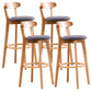 Contemporary Beech Low Back Home Stool Matte Finish Upholstered Bar Stools Grey Natural 4 Piece Set Clearhalo 'Bar Furniture' 'Bar Stools' 'bar_stools' 'furn' 'furn_bar_stools' 'Furniture' 'furniture_bar_stools' 'Kitchen & Dining Furniture' 4984788