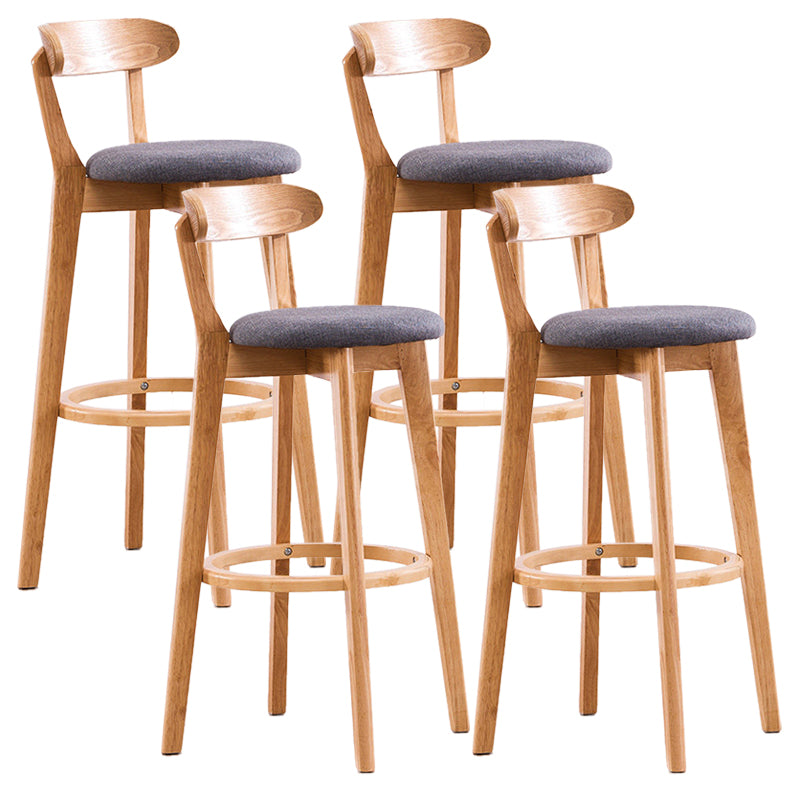 Contemporary Beech Low Back Home Stool Matte Finish Upholstered Bar Stools Grey Natural 4 Piece Set Clearhalo 'Bar Furniture' 'Bar Stools' 'bar_stools' 'furn' 'furn_bar_stools' 'Furniture' 'furniture_bar_stools' 'Kitchen & Dining Furniture' 4984788