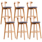 Contemporary Beech Low Back Home Stool Matte Finish Upholstered Bar Stools Grey Natural 6 Piece Set Clearhalo 'Bar Furniture' 'Bar Stools' 'bar_stools' 'furn' 'furn_bar_stools' 'Furniture' 'furniture_bar_stools' 'Kitchen & Dining Furniture' 4984789