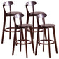 Contemporary Beech Low Back Home Stool Matte Finish Upholstered Bar Stools Wood Brown 4 Piece Set Clearhalo 'Bar Furniture' 'Bar Stools' 'bar_stools' 'furn' 'furn_bar_stools' 'Furniture' 'furniture_bar_stools' 'Kitchen & Dining Furniture' 4984792
