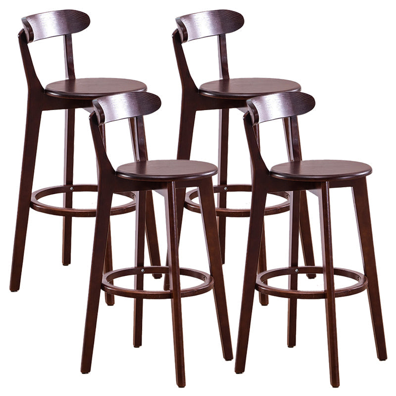 Contemporary Beech Low Back Home Stool Matte Finish Upholstered Bar Stools Wood Brown 4 Piece Set Clearhalo 'Bar Furniture' 'Bar Stools' 'bar_stools' 'furn' 'furn_bar_stools' 'Furniture' 'furniture_bar_stools' 'Kitchen & Dining Furniture' 4984792