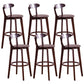 Contemporary Beech Low Back Home Stool Matte Finish Upholstered Bar Stools Wood Brown 6 Piece Set Clearhalo 'Bar Furniture' 'Bar Stools' 'bar_stools' 'furn' 'furn_bar_stools' 'Furniture' 'furniture_bar_stools' 'Kitchen & Dining Furniture' 4984793
