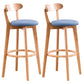 Contemporary Beech Low Back Home Stool Matte Finish Upholstered Bar Stools Blue Natural 2 Piece Set Clearhalo 'Bar Furniture' 'Bar Stools' 'bar_stools' 'furn' 'furn_bar_stools' 'Furniture' 'furniture_bar_stools' 'Kitchen & Dining Furniture' 4984795