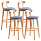 Contemporary Beech Low Back Home Stool Matte Finish Upholstered Bar Stools Blue Natural 4 Piece Set Clearhalo 'Bar Furniture' 'Bar Stools' 'bar_stools' 'furn' 'furn_bar_stools' 'Furniture' 'furniture_bar_stools' 'Kitchen & Dining Furniture' 4984796