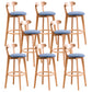 Contemporary Beech Low Back Home Stool Matte Finish Upholstered Bar Stools Blue Natural 8 Piece Set Clearhalo 'Bar Furniture' 'Bar Stools' 'bar_stools' 'furn' 'furn_bar_stools' 'Furniture' 'furniture_bar_stools' 'Kitchen & Dining Furniture' 4984798