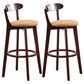 Contemporary Beech Low Back Home Stool Matte Finish Upholstered Bar Stools Yellow Brown 2 Piece Set Clearhalo 'Bar Furniture' 'Bar Stools' 'bar_stools' 'furn' 'furn_bar_stools' 'Furniture' 'furniture_bar_stools' 'Kitchen & Dining Furniture' 4984799
