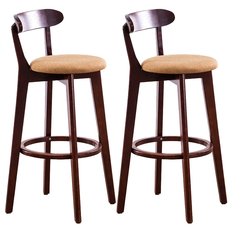 Contemporary Beech Low Back Home Stool Matte Finish Upholstered Bar Stools Yellow Brown 2 Piece Set Clearhalo 'Bar Furniture' 'Bar Stools' 'bar_stools' 'furn' 'furn_bar_stools' 'Furniture' 'furniture_bar_stools' 'Kitchen & Dining Furniture' 4984799