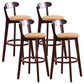 Contemporary Beech Low Back Home Stool Matte Finish Upholstered Bar Stools Yellow Brown 4 Piece Set Clearhalo 'Bar Furniture' 'Bar Stools' 'bar_stools' 'furn' 'furn_bar_stools' 'Furniture' 'furniture_bar_stools' 'Kitchen & Dining Furniture' 4984800