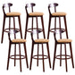 Contemporary Beech Low Back Home Stool Matte Finish Upholstered Bar Stools Yellow Brown 6 Piece Set Clearhalo 'Bar Furniture' 'Bar Stools' 'bar_stools' 'furn' 'furn_bar_stools' 'Furniture' 'furniture_bar_stools' 'Kitchen & Dining Furniture' 4984801