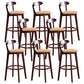 Contemporary Beech Low Back Home Stool Matte Finish Upholstered Bar Stools Yellow Brown 8 Piece Set Clearhalo 'Bar Furniture' 'Bar Stools' 'bar_stools' 'furn' 'furn_bar_stools' 'Furniture' 'furniture_bar_stools' 'Kitchen & Dining Furniture' 4984802