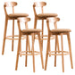 Contemporary Beech Low Back Home Stool Matte Finish Upholstered Bar Stools Yellow Natural 4 Piece Set Clearhalo 'Bar Furniture' 'Bar Stools' 'bar_stools' 'furn' 'furn_bar_stools' 'Furniture' 'furniture_bar_stools' 'Kitchen & Dining Furniture' 4984804