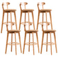 Contemporary Beech Low Back Home Stool Matte Finish Upholstered Bar Stools Yellow Natural 6 Piece Set Clearhalo 'Bar Furniture' 'Bar Stools' 'bar_stools' 'furn' 'furn_bar_stools' 'Furniture' 'furniture_bar_stools' 'Kitchen & Dining Furniture' 4984805