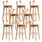 Contemporary Beech Low Back Home Stool Matte Finish Upholstered Bar Stools Yellow Natural 8 Piece Set Clearhalo 'Bar Furniture' 'Bar Stools' 'bar_stools' 'furn' 'furn_bar_stools' 'Furniture' 'furniture_bar_stools' 'Kitchen & Dining Furniture' 4984806