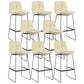 Coffee Shop Low Back Scandinavian Stool Matte Finish Upholstered Bar Stools Beige 8 Piece Set Bar Stool(30"H) Clearhalo 'Bar Furniture' 'Bar Stools' 'bar_stools' 'furn' 'furn_bar_stools' 'Furniture' 'furniture_bar_stools' 'Kitchen & Dining Furniture' 4984810