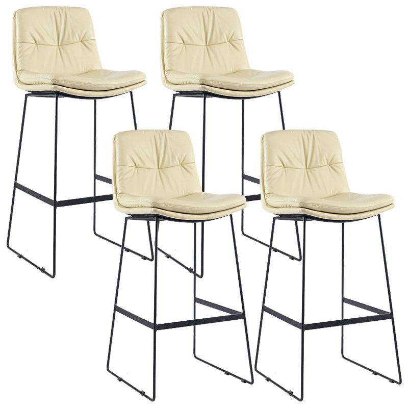 Coffee Shop Low Back Scandinavian Stool Matte Finish Upholstered Bar Stools Beige 4 Piece Set Bar Stool(30"H) Clearhalo 'Bar Furniture' 'Bar Stools' 'bar_stools' 'furn' 'furn_bar_stools' 'Furniture' 'furniture_bar_stools' 'Kitchen & Dining Furniture' 4984813