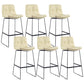 Coffee Shop Low Back Scandinavian Stool Matte Finish Upholstered Bar Stools Beige 6 Piece Set Bar Stool(30"H) Clearhalo 'Bar Furniture' 'Bar Stools' 'bar_stools' 'furn' 'furn_bar_stools' 'Furniture' 'furniture_bar_stools' 'Kitchen & Dining Furniture' 4984814