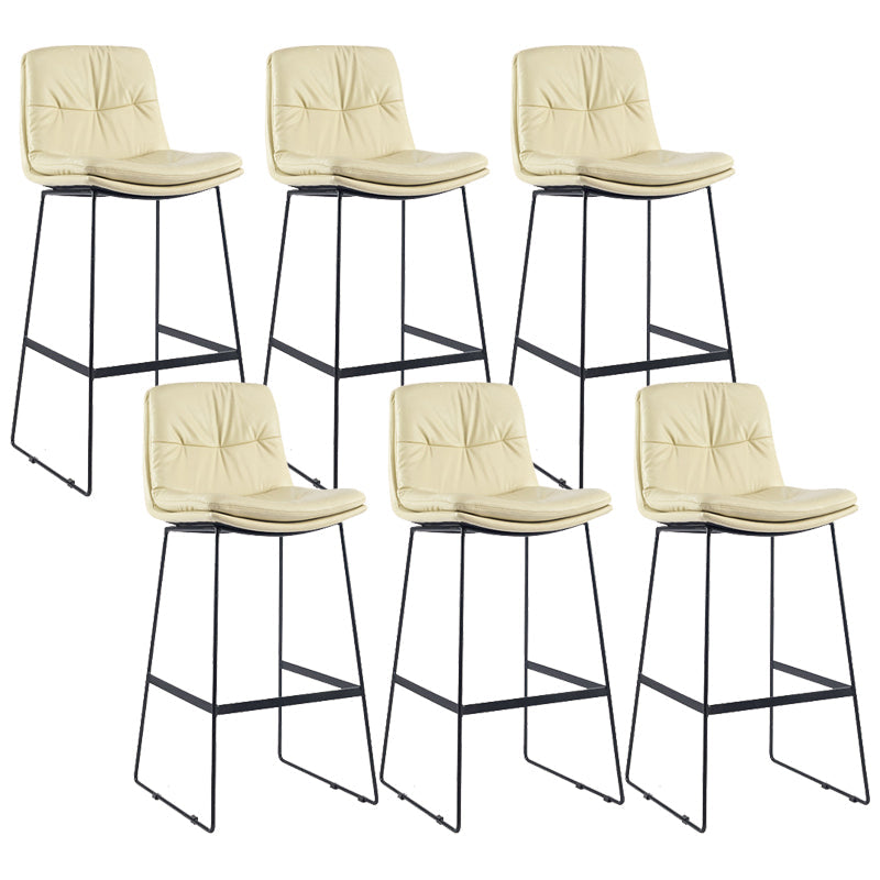Coffee Shop Low Back Scandinavian Stool Matte Finish Upholstered Bar Stools Beige 6 Piece Set Bar Stool(30"H) Clearhalo 'Bar Furniture' 'Bar Stools' 'bar_stools' 'furn' 'furn_bar_stools' 'Furniture' 'furniture_bar_stools' 'Kitchen & Dining Furniture' 4984814