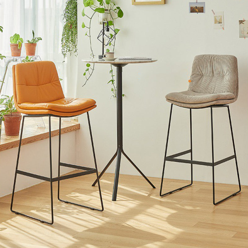 Coffee Shop Low Back Scandinavian Stool Matte Finish Upholstered Bar Stools Clearhalo 'Bar Furniture' 'Bar Stools' 'bar_stools' 'furn' 'furn_bar_stools' 'Furniture' 'furniture_bar_stools' 'Kitchen & Dining Furniture' 4984815