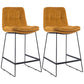Coffee Shop Low Back Scandinavian Stool Matte Finish Upholstered Bar Stools Ginger 2 Piece Set Counter Stool(26"H) Clearhalo 'Bar Furniture' 'Bar Stools' 'bar_stools' 'furn' 'furn_bar_stools' 'Furniture' 'furniture_bar_stools' 'Kitchen & Dining Furniture' 4984816
