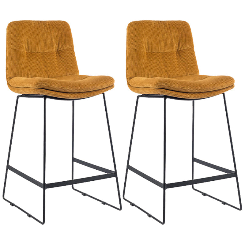 Coffee Shop Low Back Scandinavian Stool Matte Finish Upholstered Bar Stools Ginger 2 Piece Set Counter Stool(26"H) Clearhalo 'Bar Furniture' 'Bar Stools' 'bar_stools' 'furn' 'furn_bar_stools' 'Furniture' 'furniture_bar_stools' 'Kitchen & Dining Furniture' 4984816