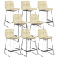 Coffee Shop Low Back Scandinavian Stool Matte Finish Upholstered Bar Stools Beige 8 Piece Set Counter Stool(26"H) Clearhalo 'Bar Furniture' 'Bar Stools' 'bar_stools' 'furn' 'furn_bar_stools' 'Furniture' 'furniture_bar_stools' 'Kitchen & Dining Furniture' 4984826