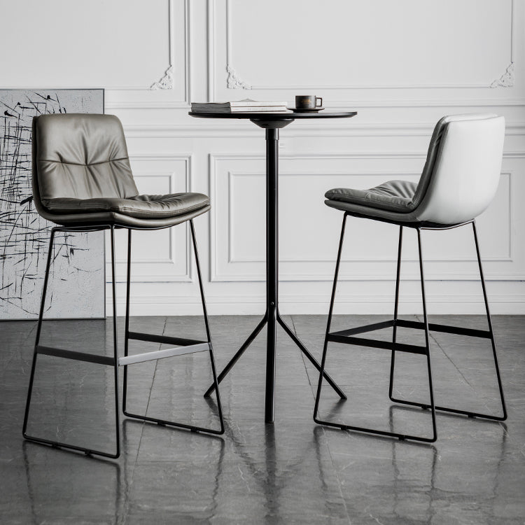 Coffee Shop Low Back Scandinavian Stool Matte Finish Upholstered Bar Stools Clearhalo 'Bar Furniture' 'Bar Stools' 'bar_stools' 'furn' 'furn_bar_stools' 'Furniture' 'furniture_bar_stools' 'Kitchen & Dining Furniture' 4984829